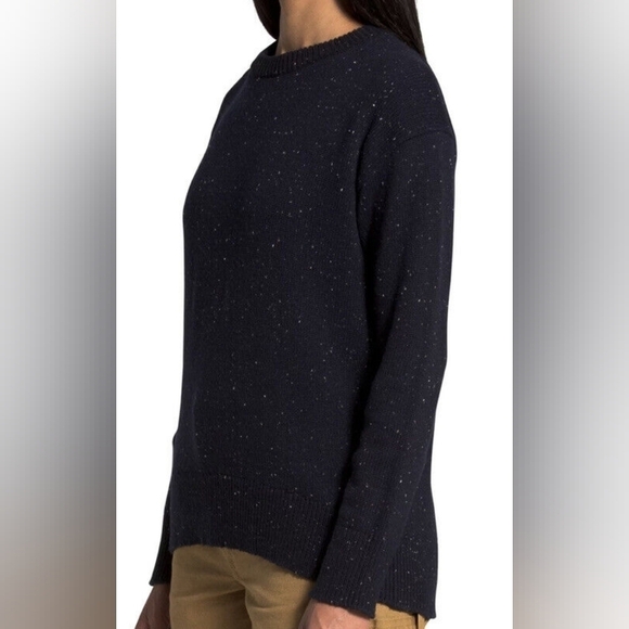North Face Wool Blend Crestview Crew Neck Sweater Aviator Navy Women's Size XL - Picture 2 of 9